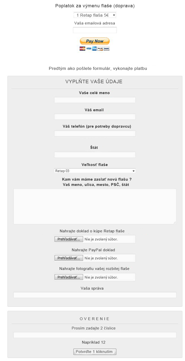 retap flase formular SK